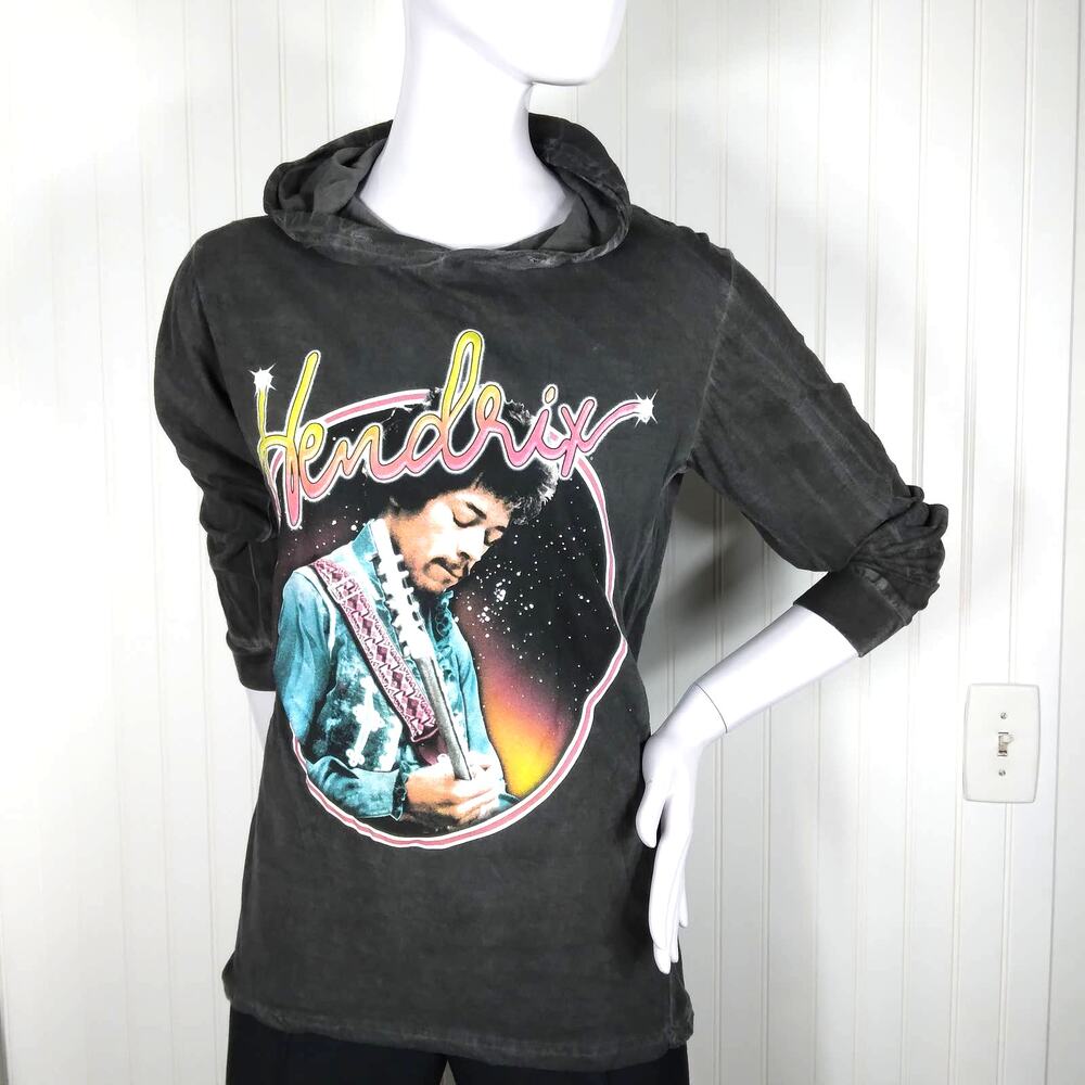 Authentic Hendrix graphic tee size small hooded washed gray